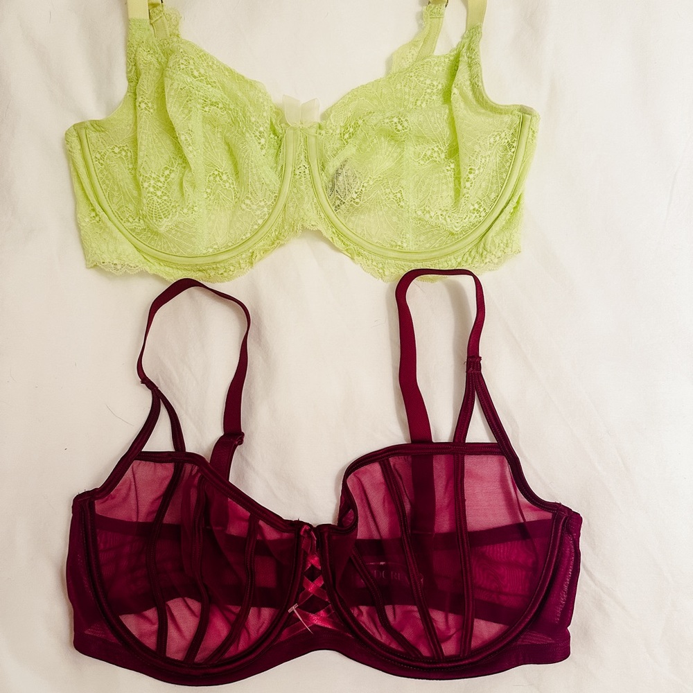 Set of 2 Adore Me Unlined Full Coverage Bras 36DDD